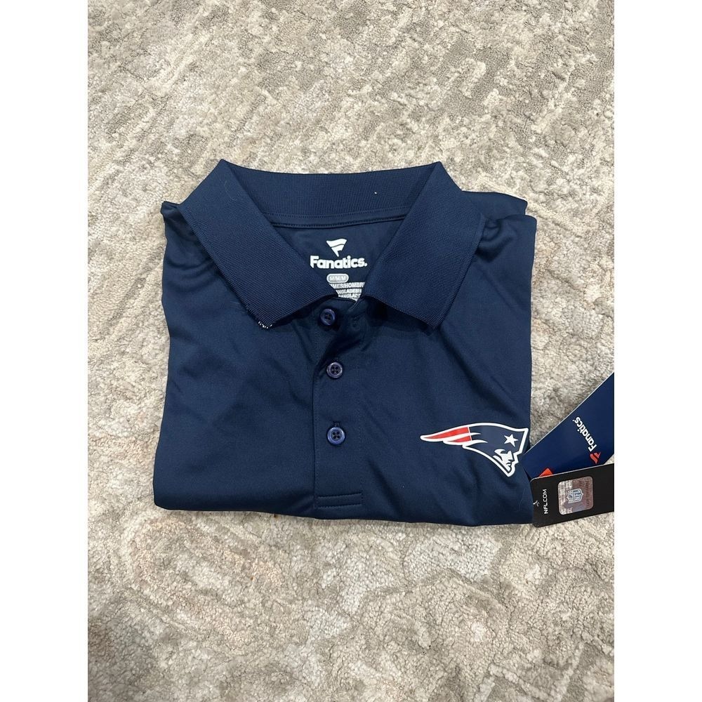 New England Patriots Polo Navy Short Sleeve Shirt NWT Football Size M